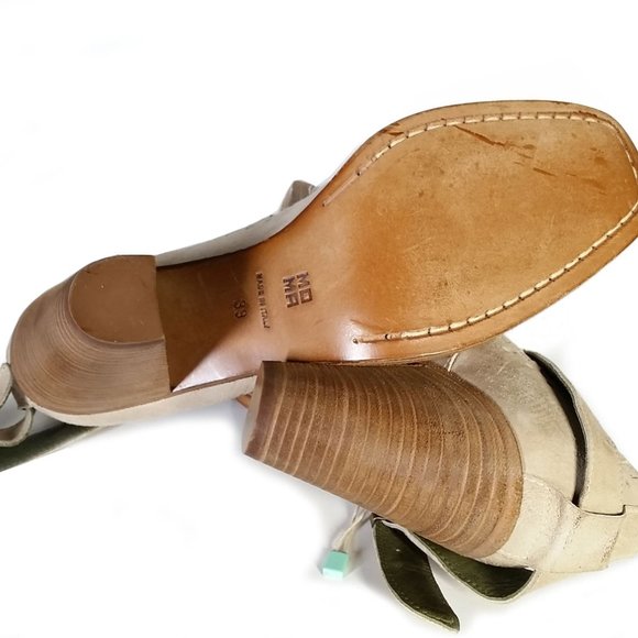 MOMA Shoes Mary Janes Size 39 Beige Block Heels Womens Size 9 - Picture 7 of 11